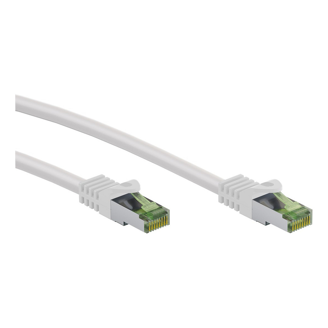 Goobay RJ45 Patchkabel mit CAT 8.1 S/FTP Rohkabel 10m, weiß Netzwerk