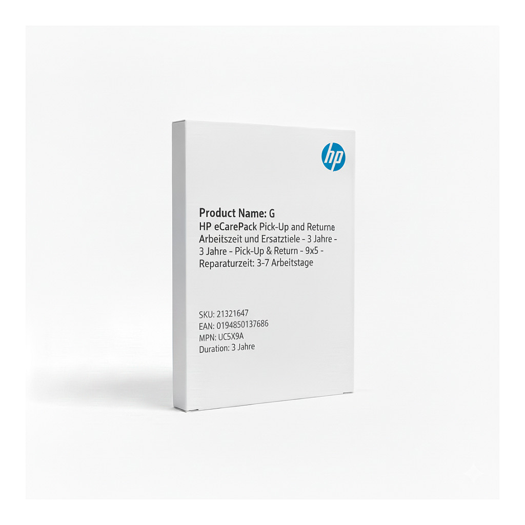 G HP eCarePack Pick-Up and Return Service Arbeitszeit und Ersatzteile - 3 Jahre - Pick-Up & Return - 9x5 - Reparaturzeit: 3-7 Arbeitstage Zubehör Notebooks
