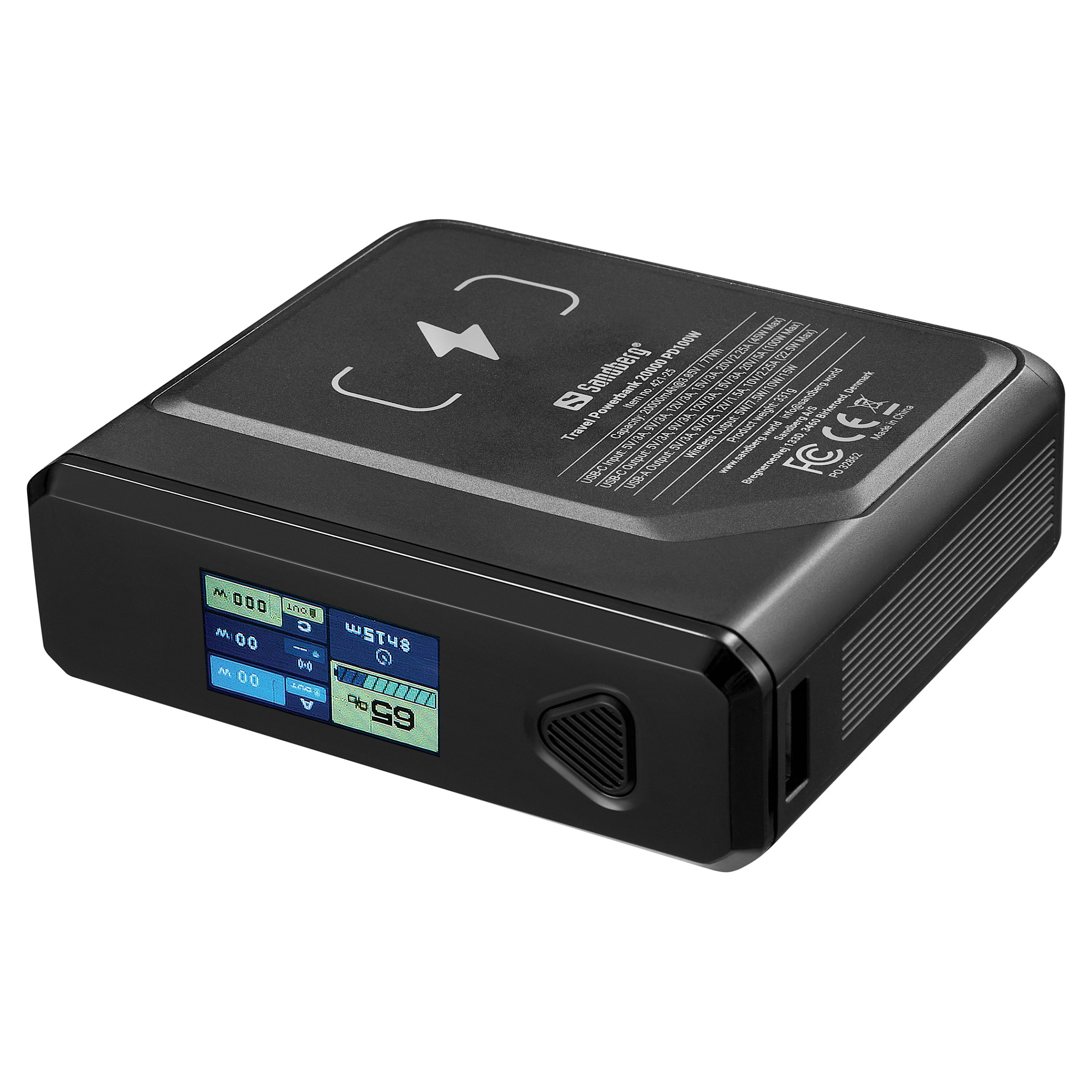 SANDBERG Travel - Induktive Power Bank - 5 / 9 / 12 / 15 / 20 V (421-25)