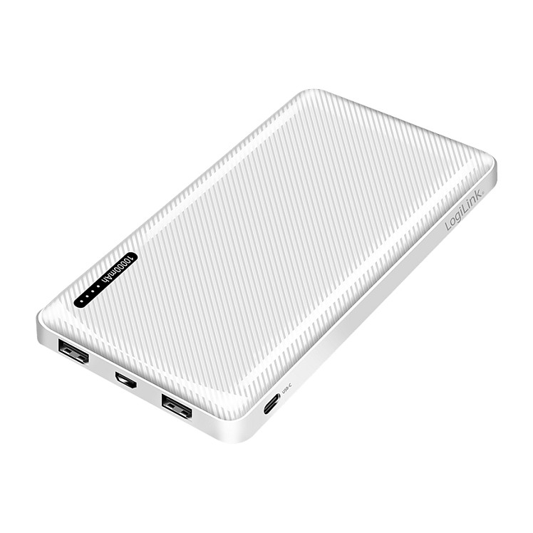 LogiLink Power Bank 10000mAh 1xUSB-C 2x USB-A White