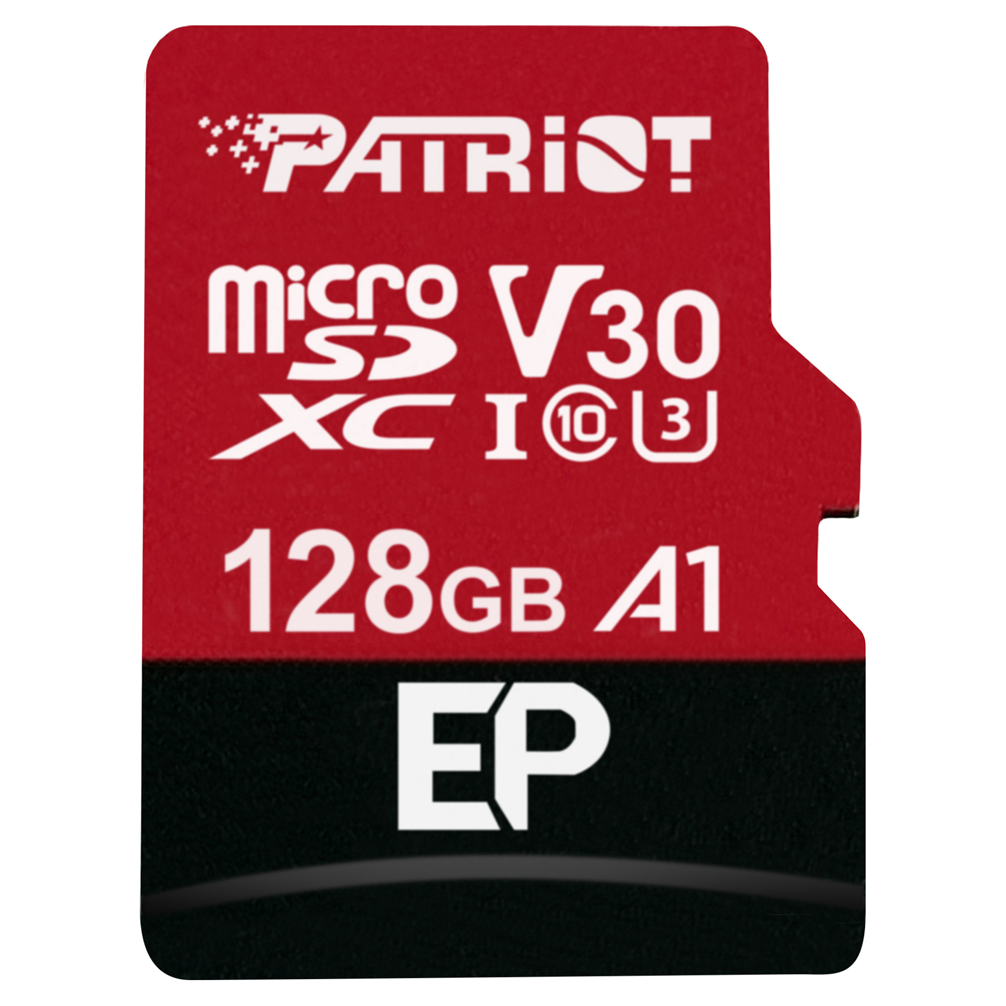 Card Patriot EP 128 GB microSDXC (schwarz/rot, UHS-I U3, Class 10, V30, A1)