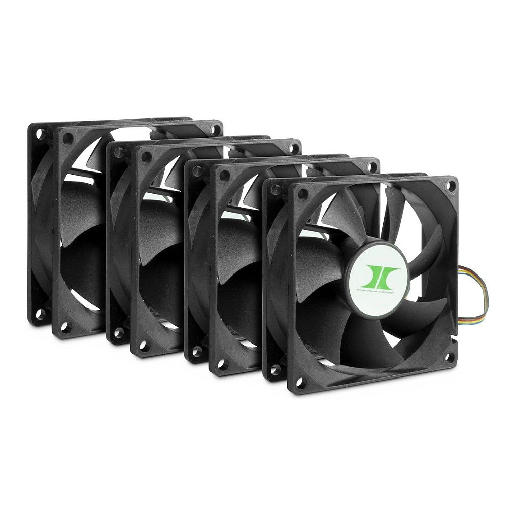 80mm Inter-Tech Gehäuselüfter 4er Set 80mm PWM 1000-1000Upm 12V 0,9W