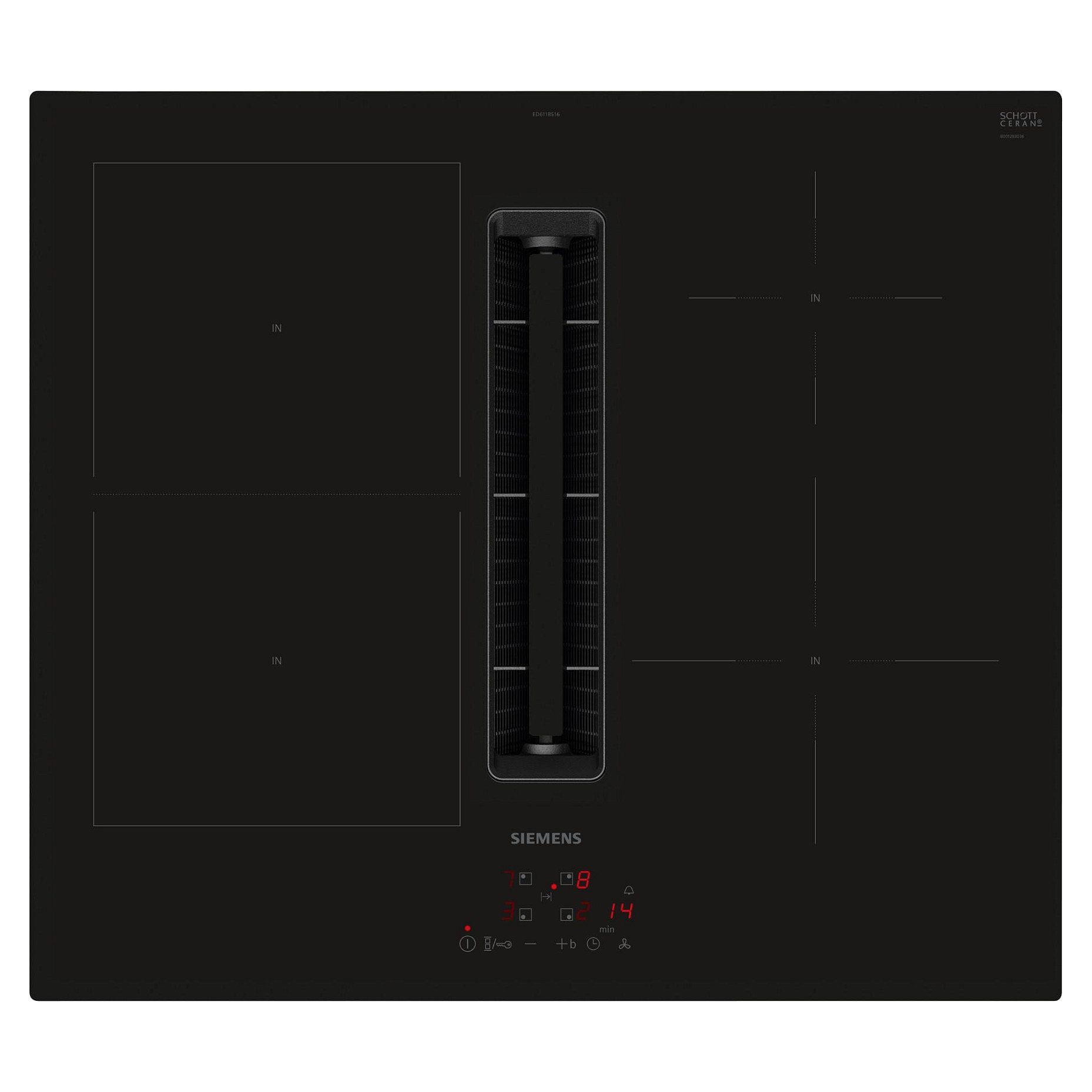 Siemens ED611BS16E iQ300 Kochfeld mit Dunstabzug (Induktion) 60 cm Rahmenlos