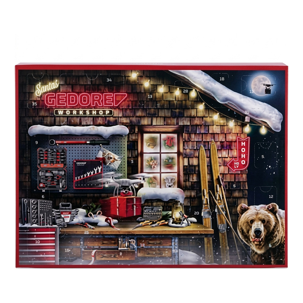 red Adventskalender 2025 (schwarz/rot, 51-teilig, 1/4