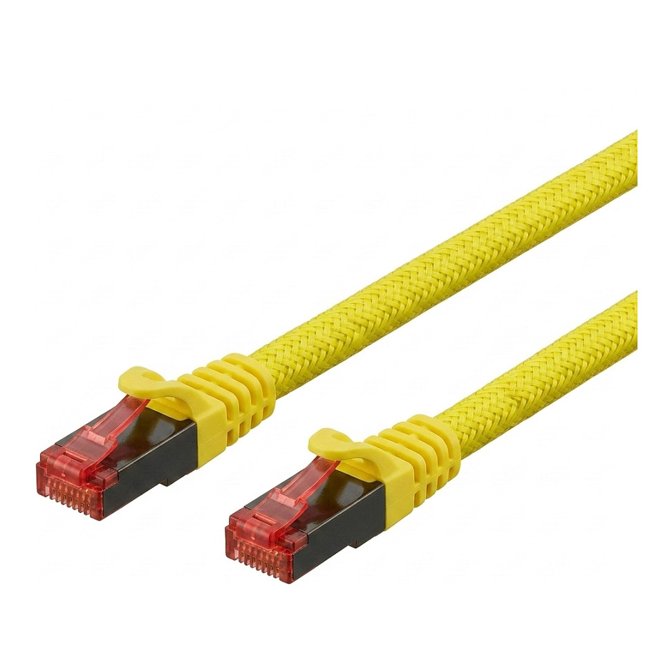 Python Cat.6 Patchkabel mit Nylongeflecht gelb 1m Netzwerk