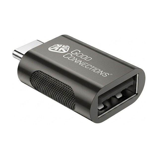 Adapter USB 3.2 Gen.1 / USB 3.0 Stecker Câ„¢ an USB-A Buchse, verzinktes Metallgehäuse, anthrazit, 3er-Set, Good Connections® USB