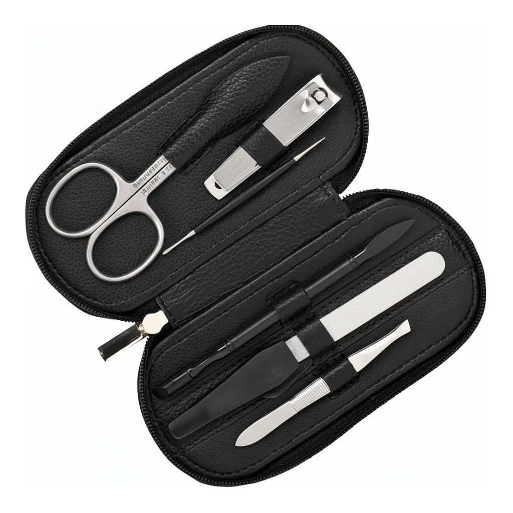 Manikre-Etui Leder 5tlg. schwarz