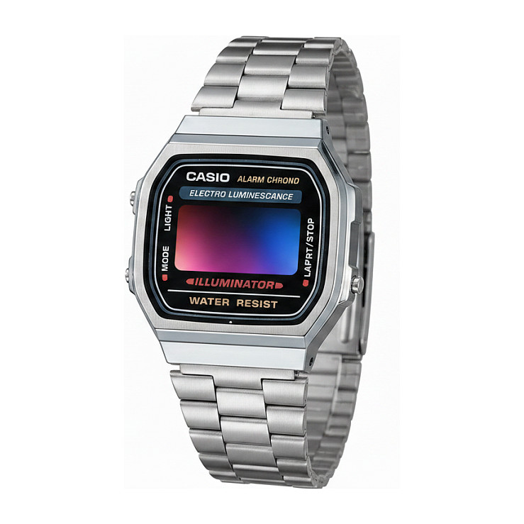 Casio A168WA Unisex-Uhr Digital mit Edelstahlarmband, silber Hobby & Freizeit