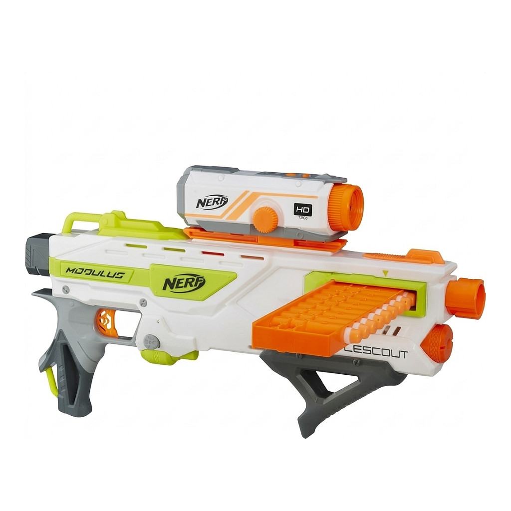 Nerf N-Strike Elite Modulus BattleScout ICS-10, Nerf Gun (wei/orange, Frustfreie Verpackung) Spielwaren