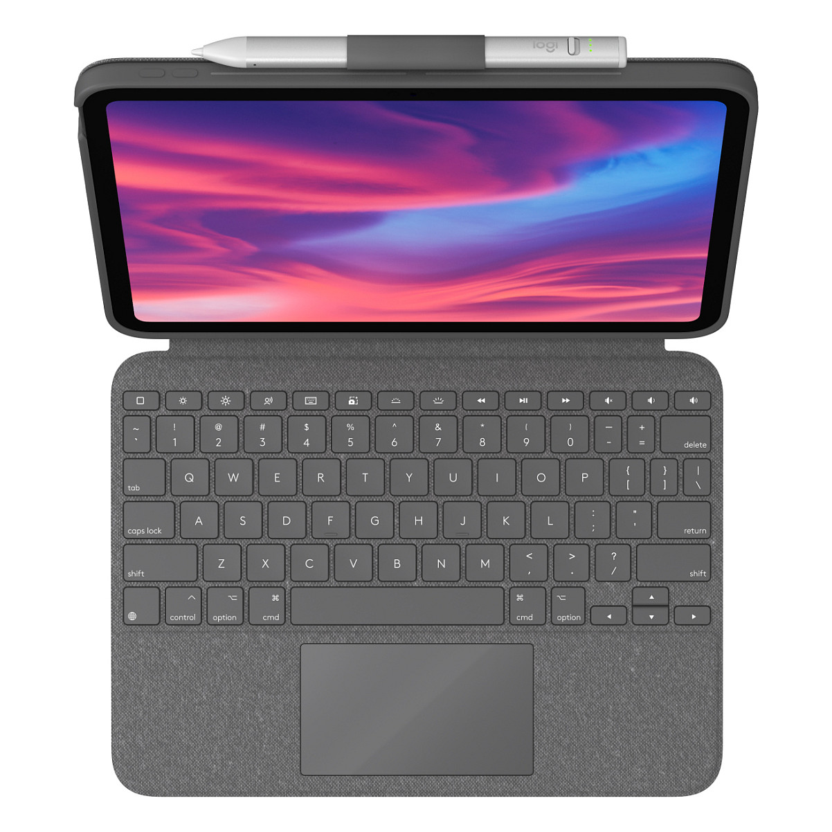 Logitech Combo Touch - Tastatur und Foliohlle - mit Trackpad - QWERTY - Italienisch - Oxford Gray - fr Apple 10.9-inch iPad (10. Generation)