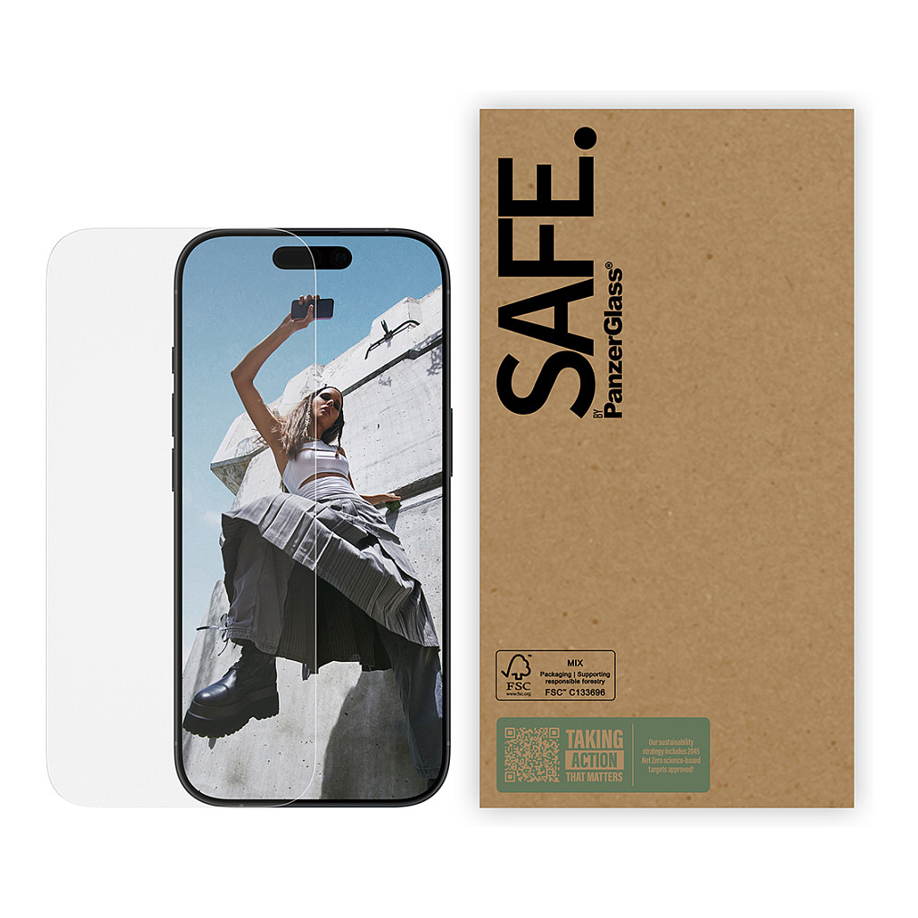 PanzerGlass SAFE. by ® Screen Protector iPhone 17 | iPhone 17 Pro | iPhone 16 Pro | Ultra-Wide Fit | Bulk
