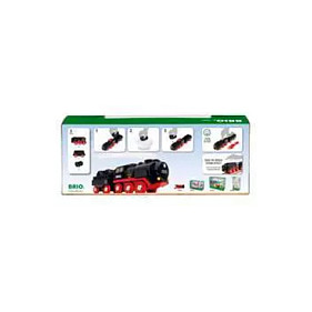 Batterie-Dampflok mit Wassertank (schwarz/rot)