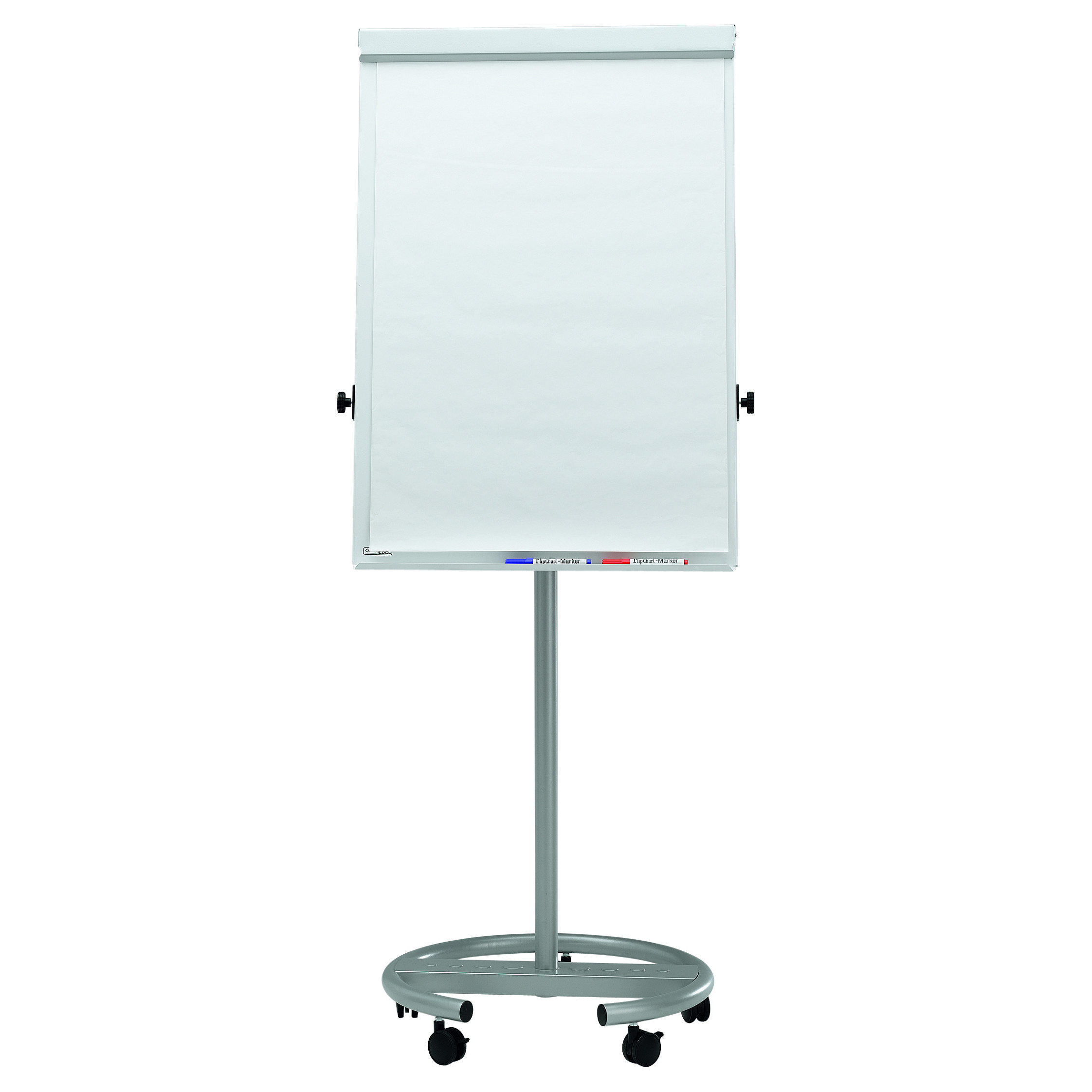 Flipchart MAULoffice, Rundfuß m. 2 Papierhaltern silber