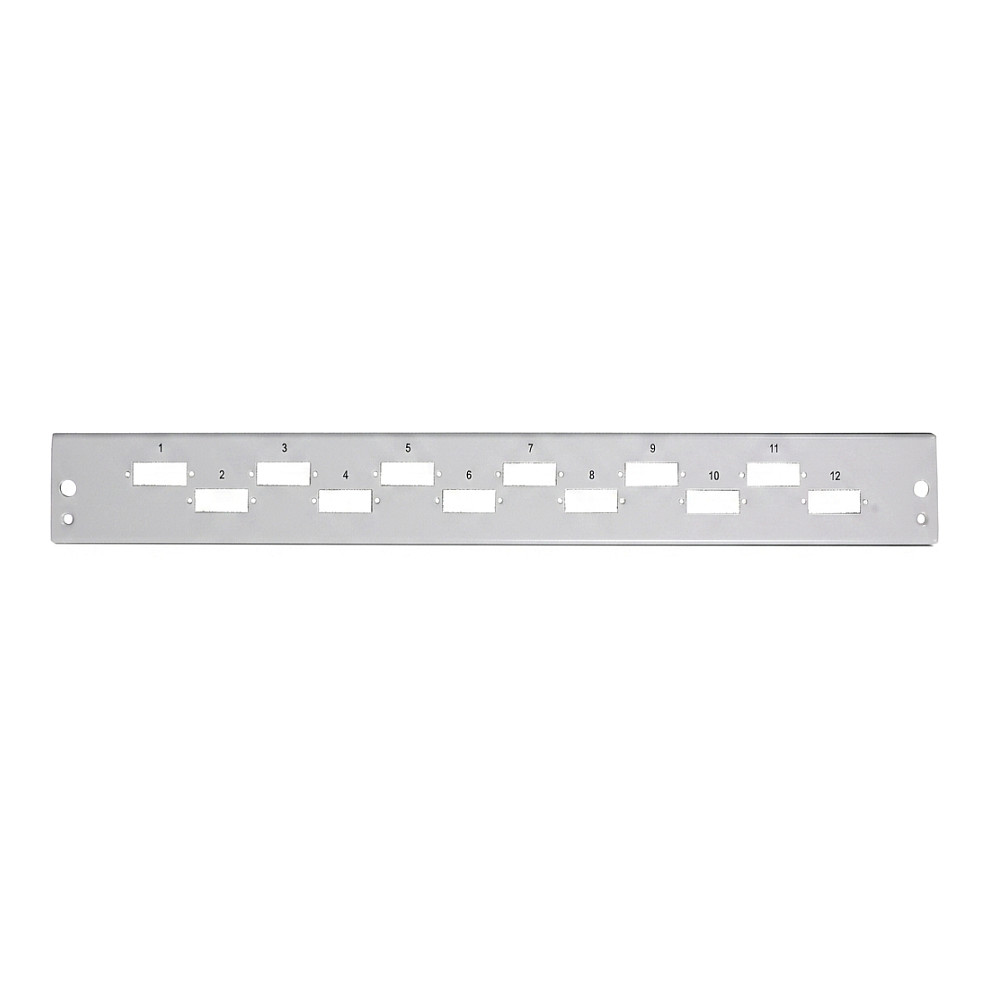 Frontplatte 1HE 24SCs (24LCD) waagerecht -- versetzt RAL7035