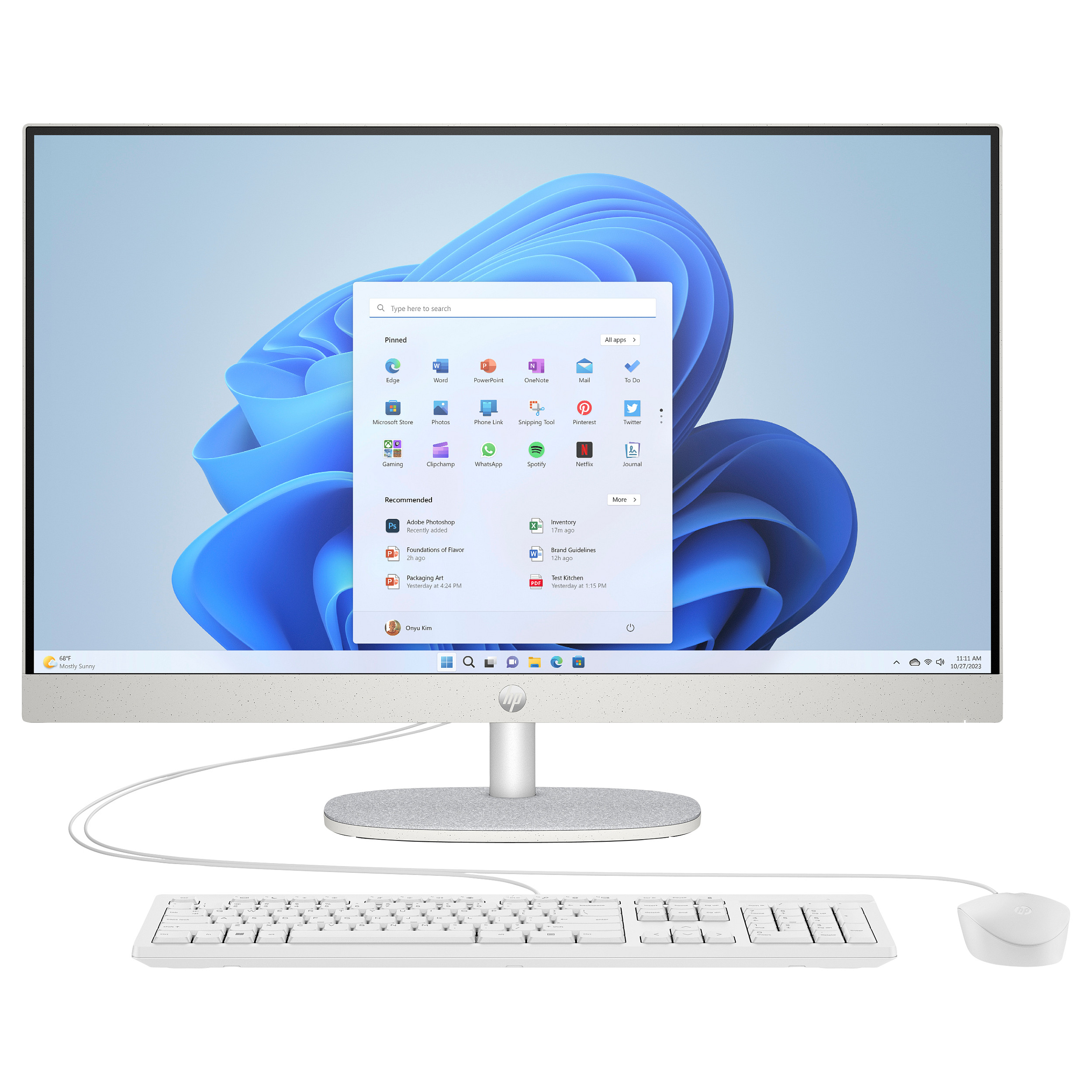 AIO HP 27-cr1071ng CU7 155U/16GB/512SSD/W11 Home white All in One PC-Systeme