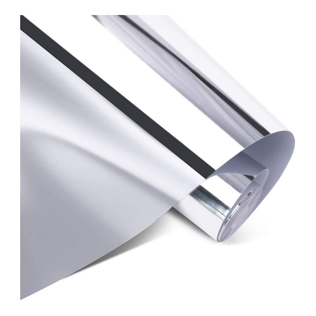 LOKLiK Permanent haftende Vinylfolie Spiegelnd Metallic - Silber - 30,5 x 180 cm