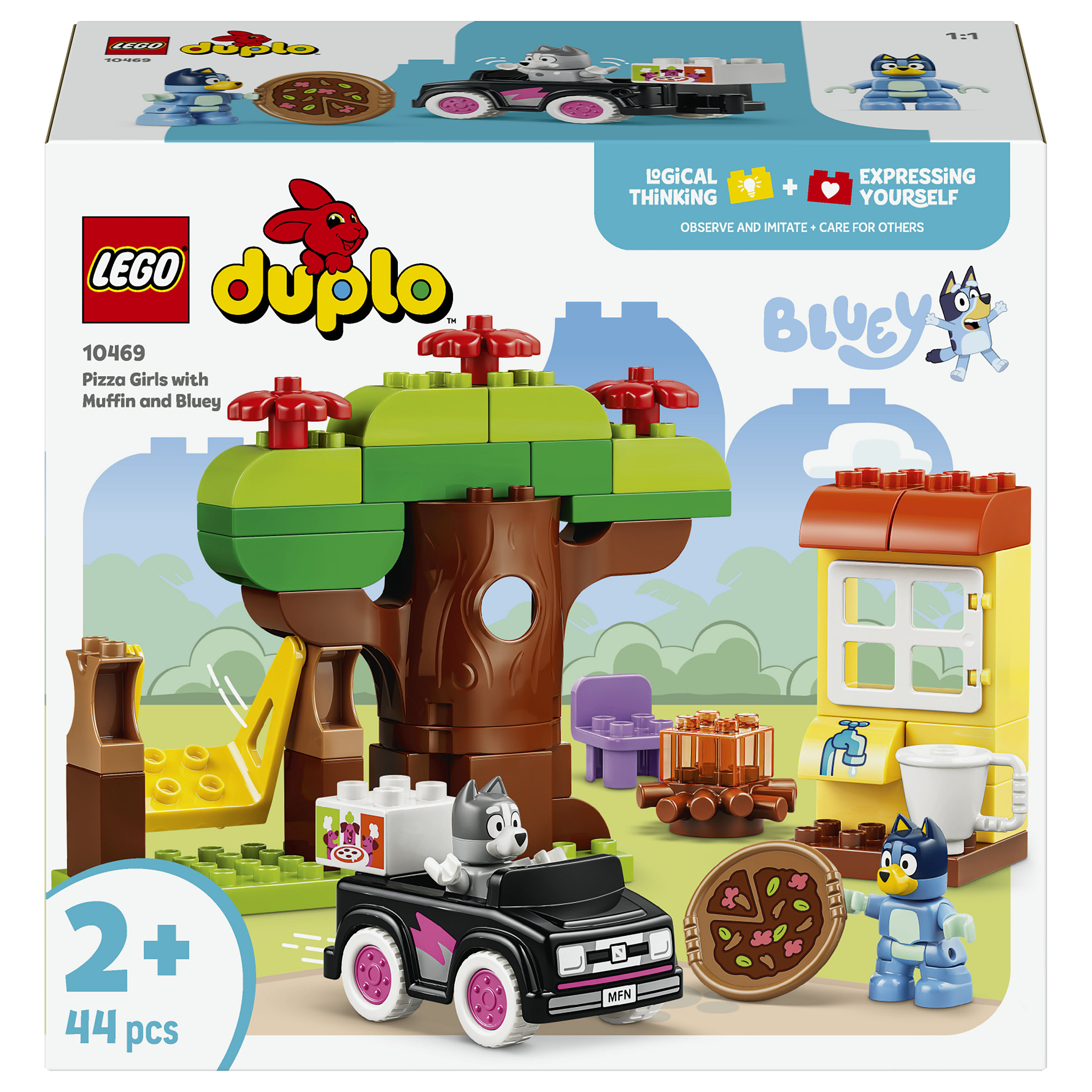 LEGO DUPLO Pizza-Schwestern mit Muffin und Bluey Spielwaren