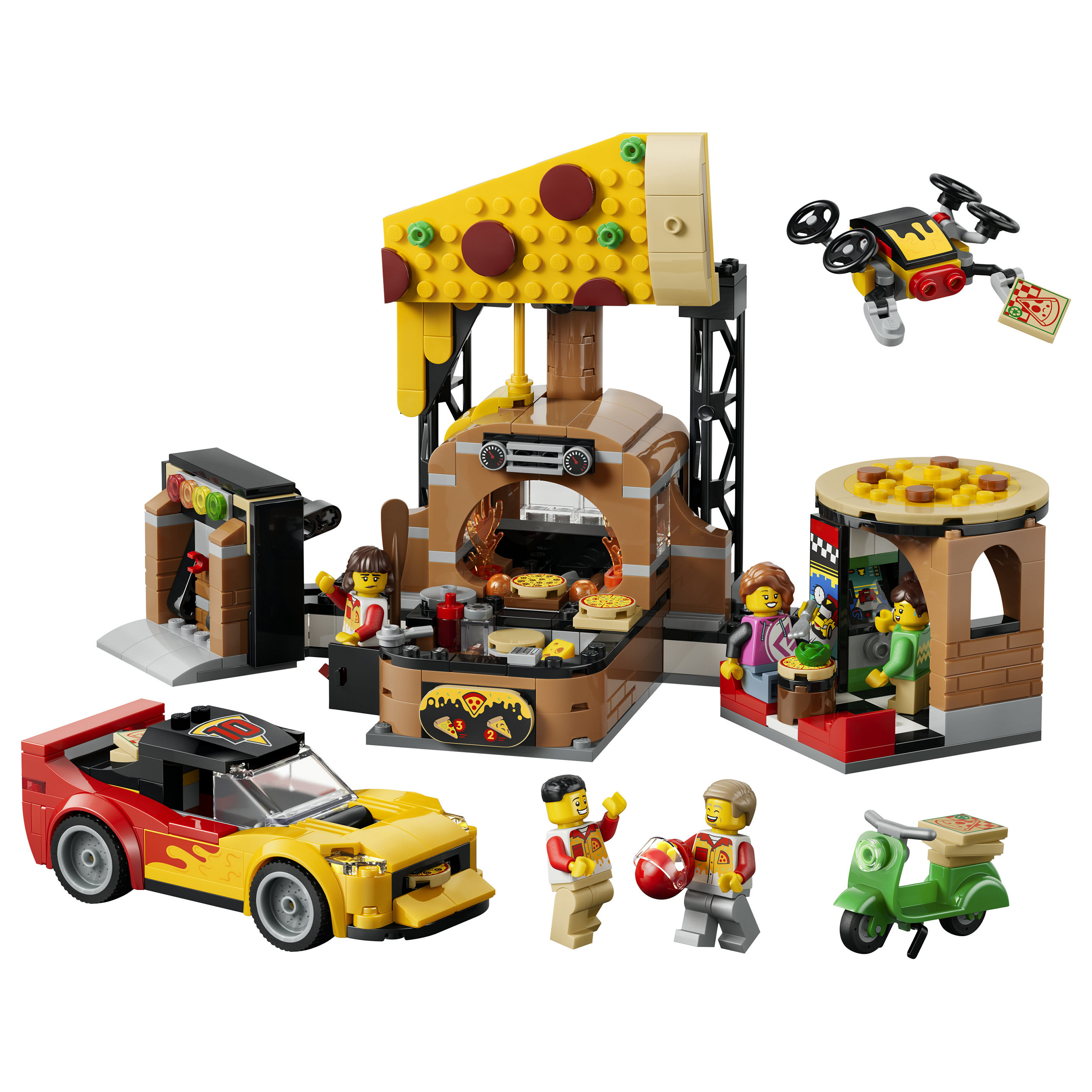 LEGO City Pizza-Liefererlebnis mit Fahrzeugen