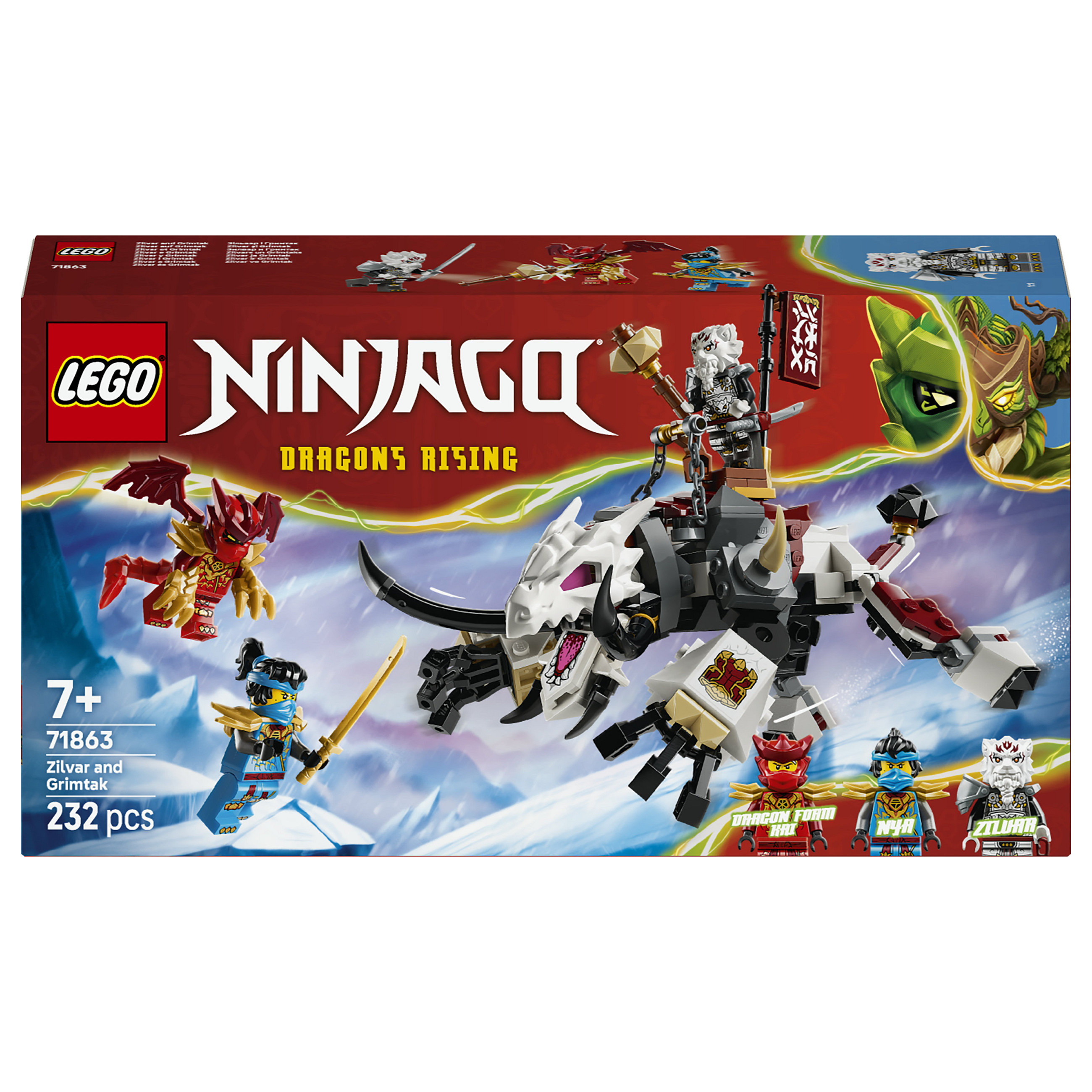 LEGO NINJAGO Zilvar auf seinem Drachentier Grimtak Spielwaren