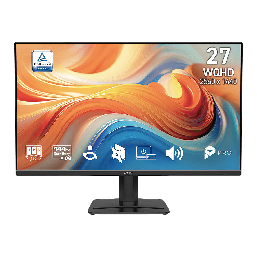 68,6cm/27"" (2560x1440) MSI PRO MP275QDE E14 16:9 WQHD IPS 1ms 144Hz HDMI DisplayPort VESA Speaker Black