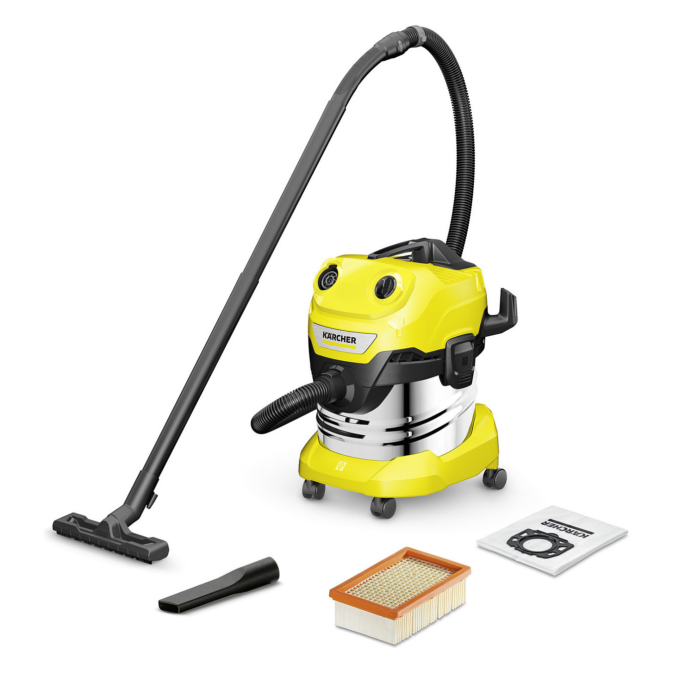 WD 4 SV-20, Nass-/Trockensauger (gelb/edelstahl) Reinigung
