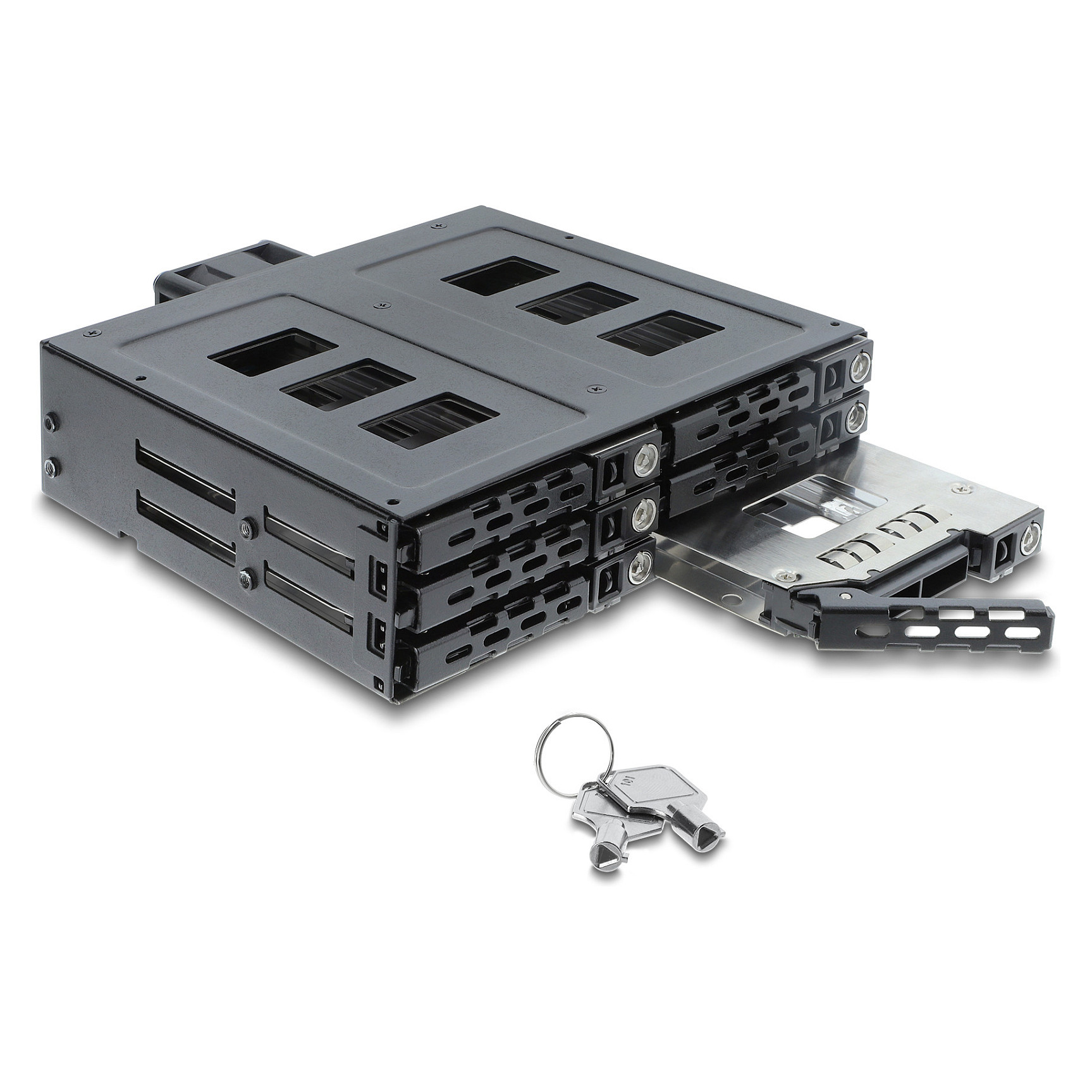 5.25"" Wechselrahmen für 6 x 2.5"" SATA oder SAS HDD / SSD mit Schloss
