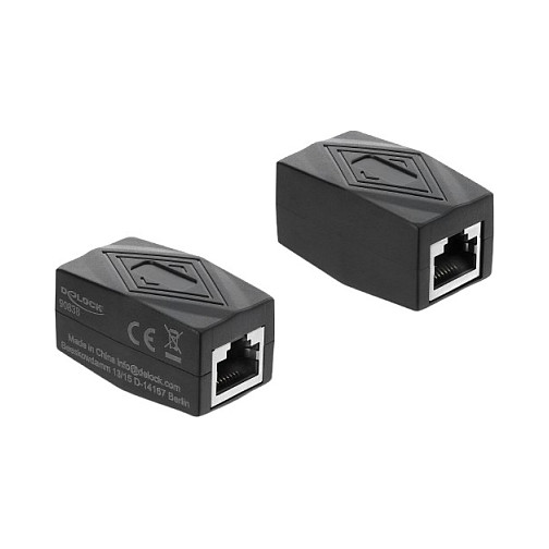 Adapter Kupplung RJ45 Buchse zu Buchse Cat.6 geschirmt schwarz