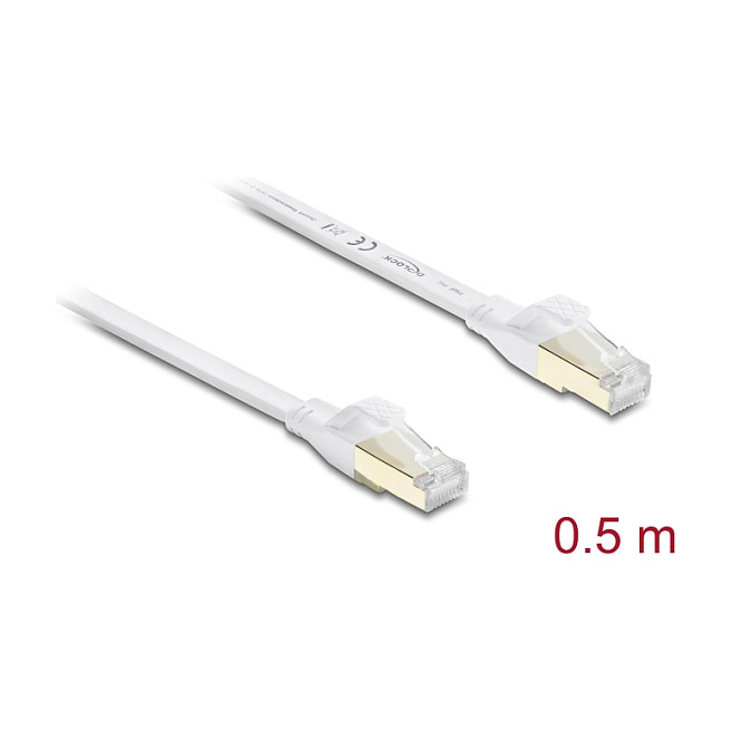 DELOCK RJ45 Flachband Patchkabel Cat.8.1 U/FTP 40Gbps, 0,5m