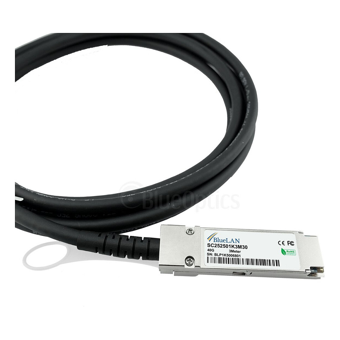 BlueOptics QSFP-40G-CU1M-BL InfiniBand/fibre optic cable