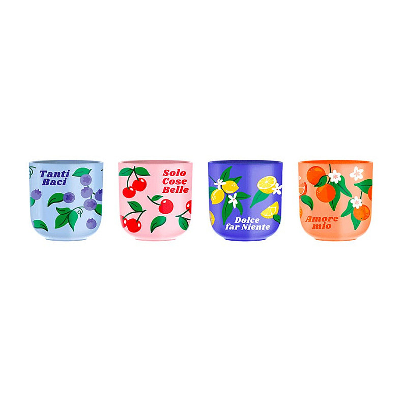 Set 4 Bicchierini mercato della frutta Haushaltskleingeräte