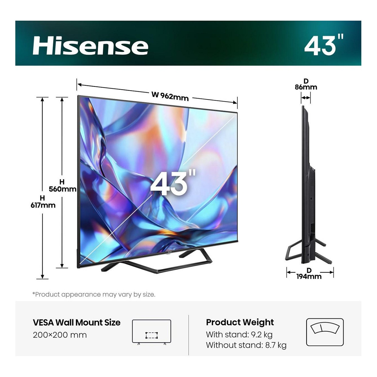 Hisense 43A7DS