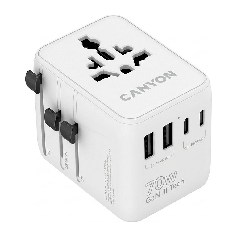 CANYON Travel Adapter OnTour 70 EU/UK/US/AUS 70W White Smartphone Zubehör