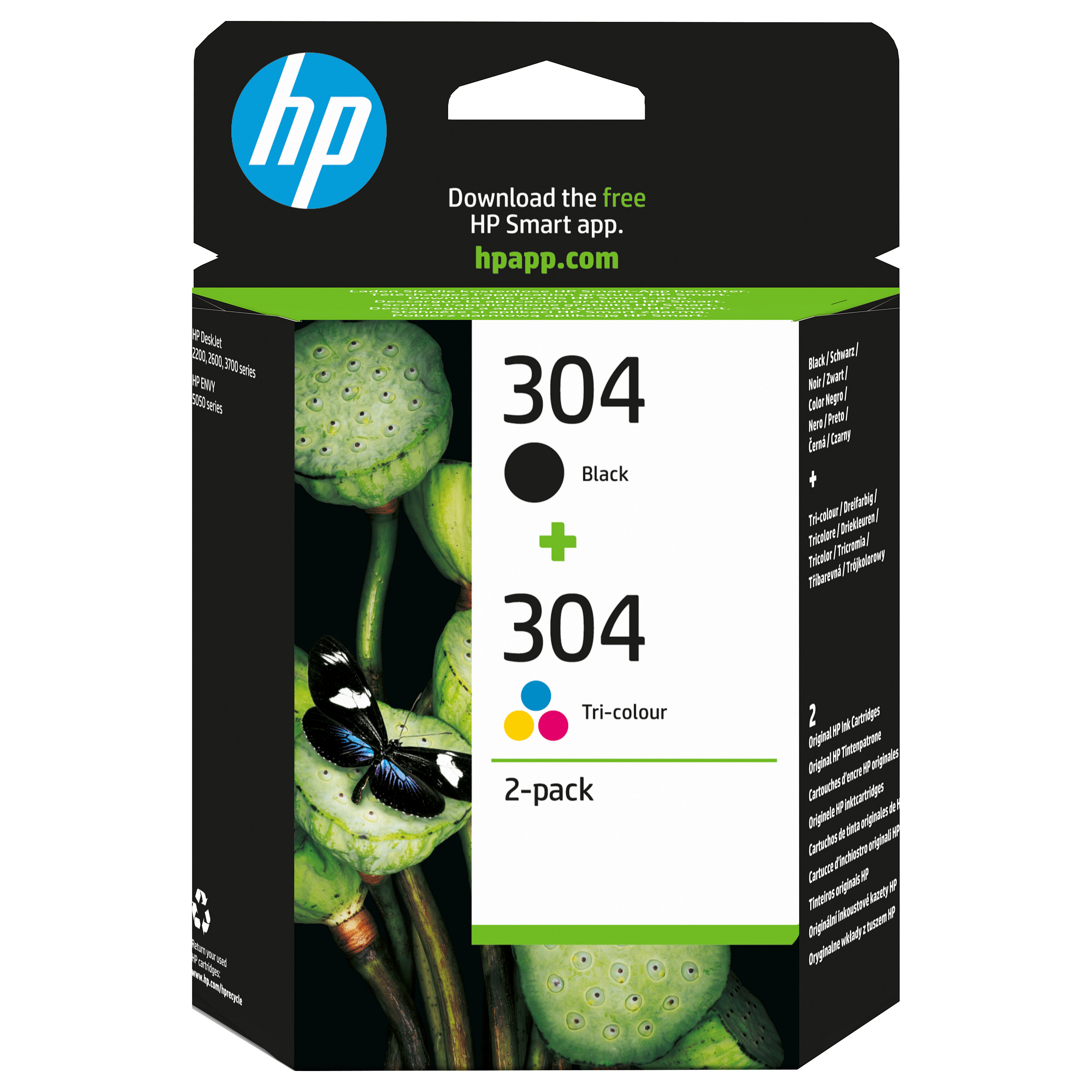 HP 304 2-pack Black/Tri-color Original Ink Cartridges ink cartridge Tinte