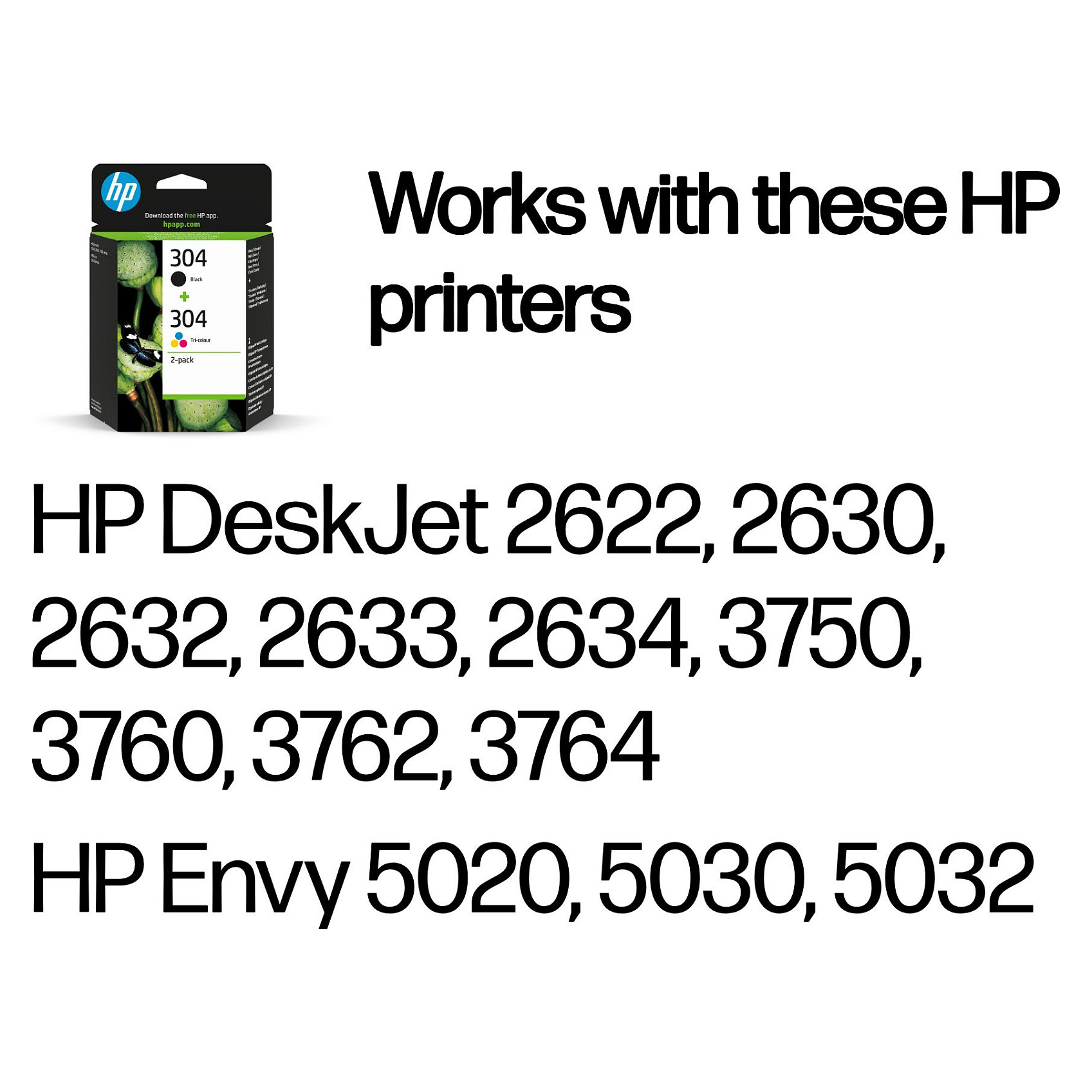 HP 304 2-pack Black/Tri-color Original Ink Cartridges ink cartridge