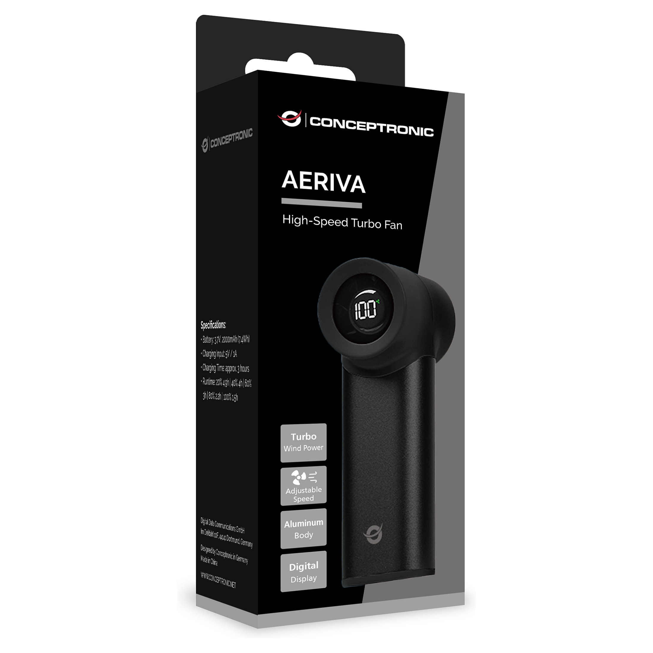 Conceptronic AERIVA02B personal handheld mister/fan