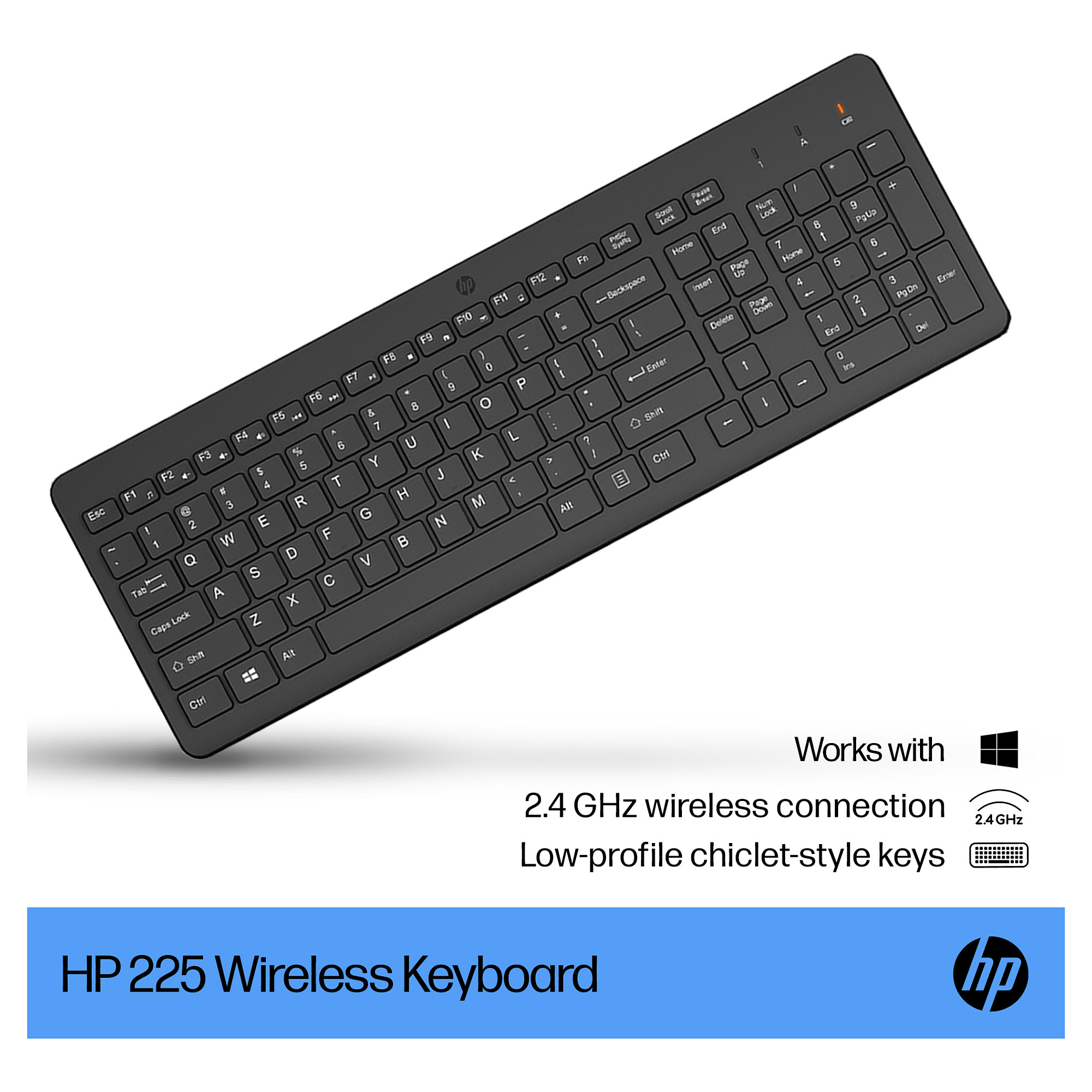 HP 225 - Tastatur - 2,5-Zonen-Layout - kabellos