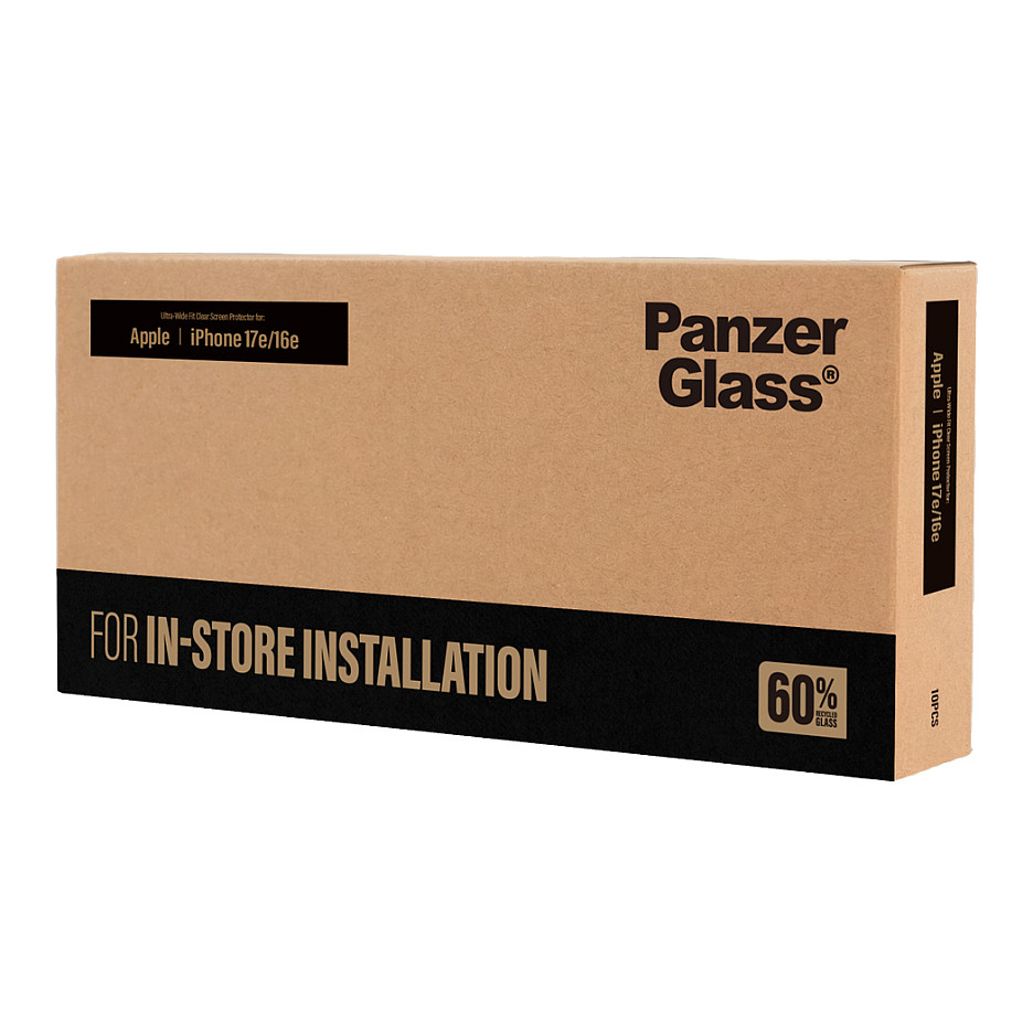 PanzerGlass ® Screen Protector iPhone 17e | 16e | 14 | 13 | 13 Pro | Ultra-Wide Fit for Fastfit installation machine