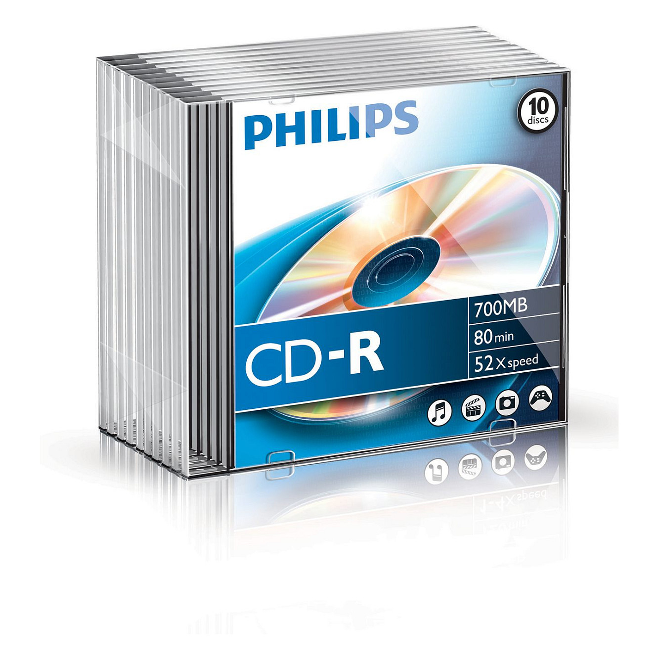 1x10 Philips CD-R 80Min 700MB 52x SL