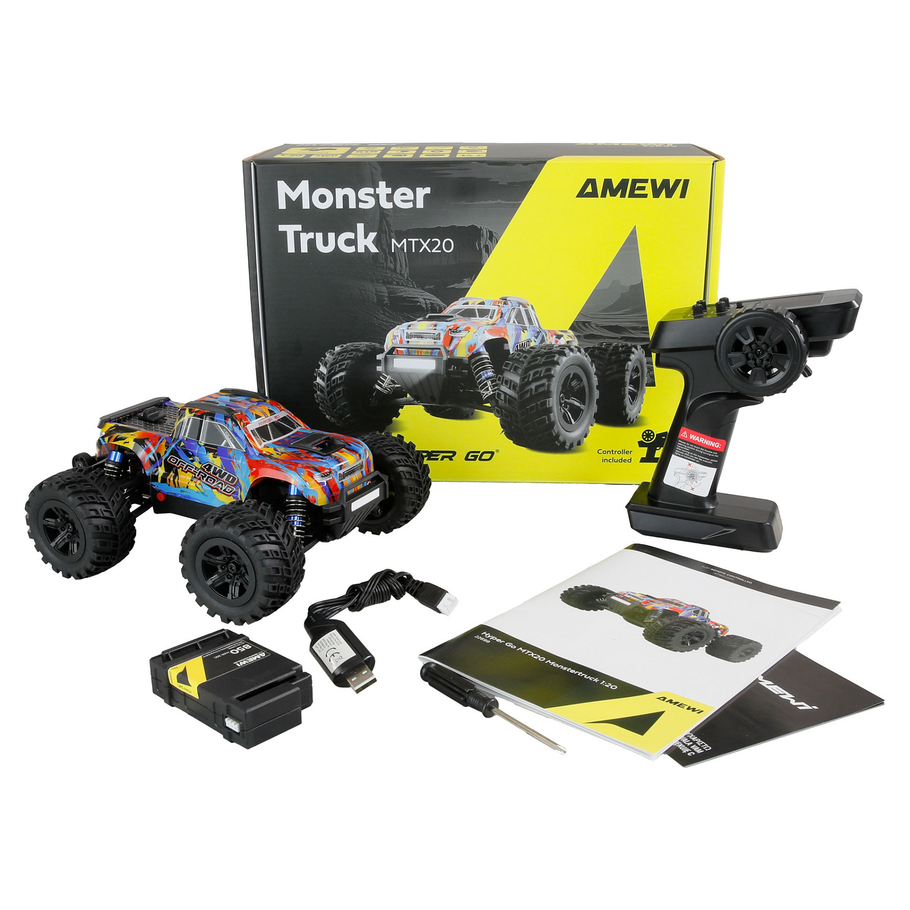 Amewi RC Monstertruck HyperGo MTX20 1:20 RTR bunt /14+