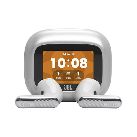 Kopfhörer JBL Live Flex 4 kabellos Bluetooth mit Geräuschunterdrückung und IP54 Silber