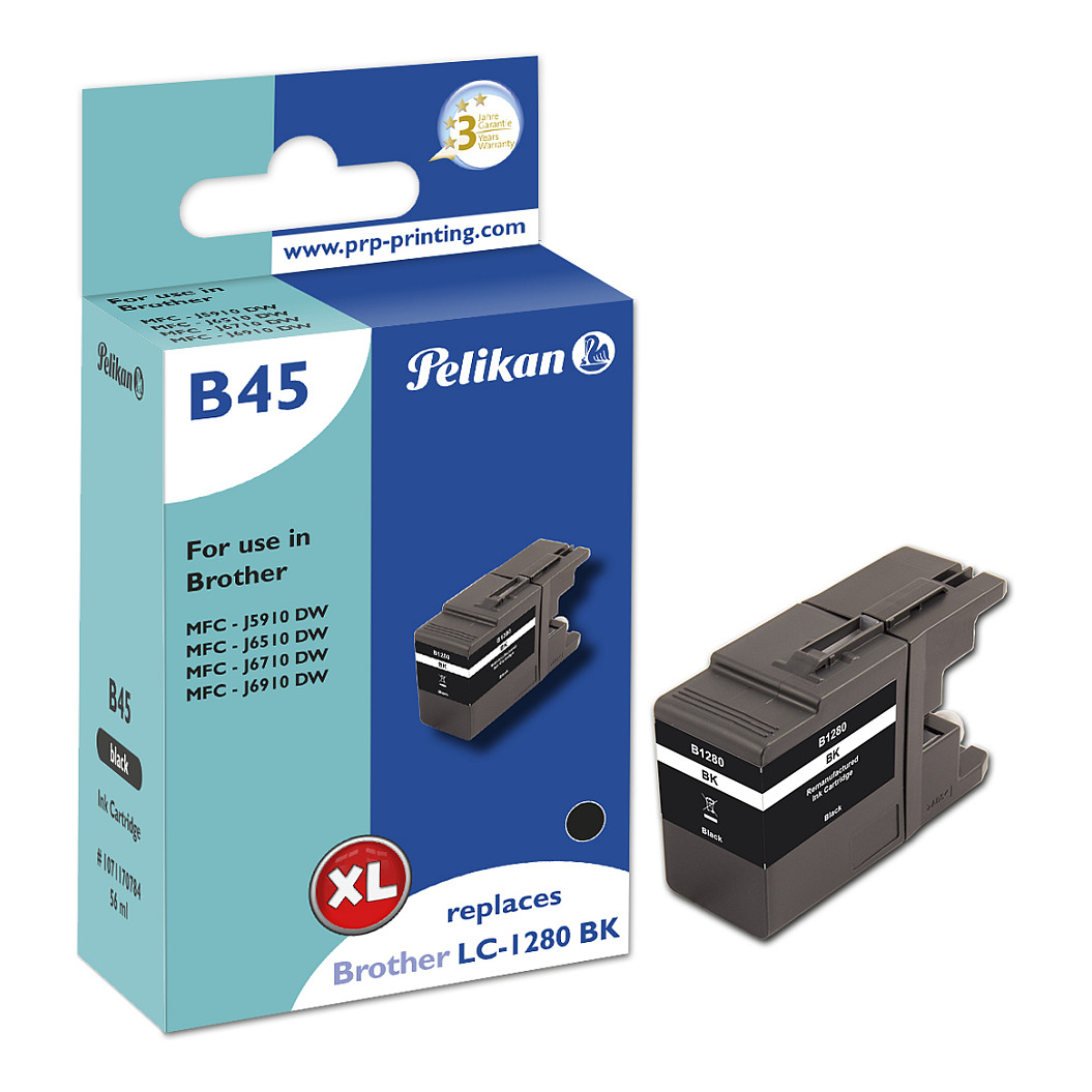 Pelikan Tinte Brother B45 LC1280XL bk schwarz remanufactured