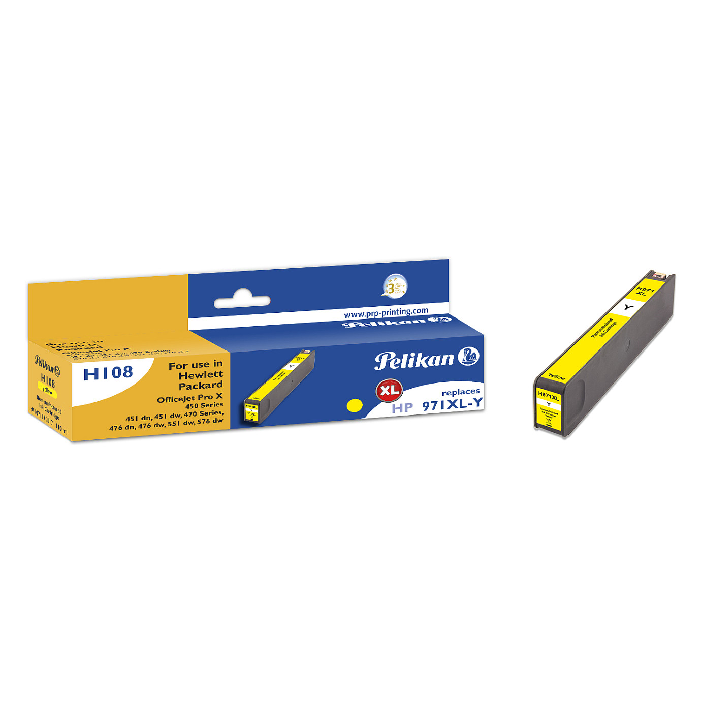Pelikan Tinte HP H108 CN628AE HP971XL yellow remanufactured