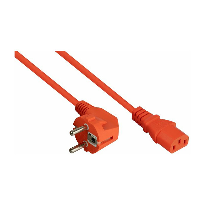 kabelmeister Schutzkontakt-St. (90° gew.) an C13 orange 5m