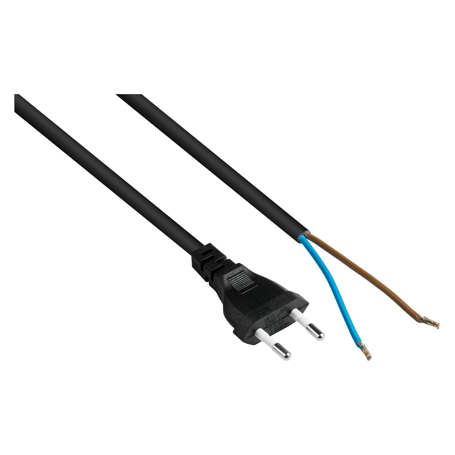 kabelmeister Euro-Netzkabel an open end schwarz 3 m