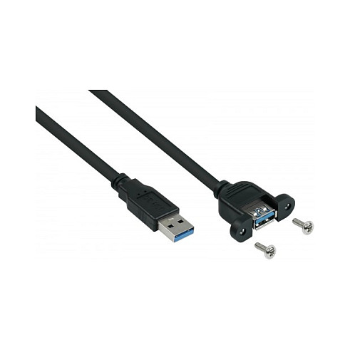kabelmeister USB3.0 Verläng. A St.-A Einbau UL schwarz 2m