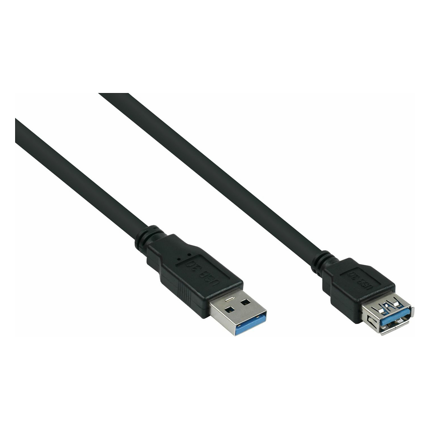 kabelmeister USB3.0 Verläng. A St.-A Bu. UL schwarz 0,5m