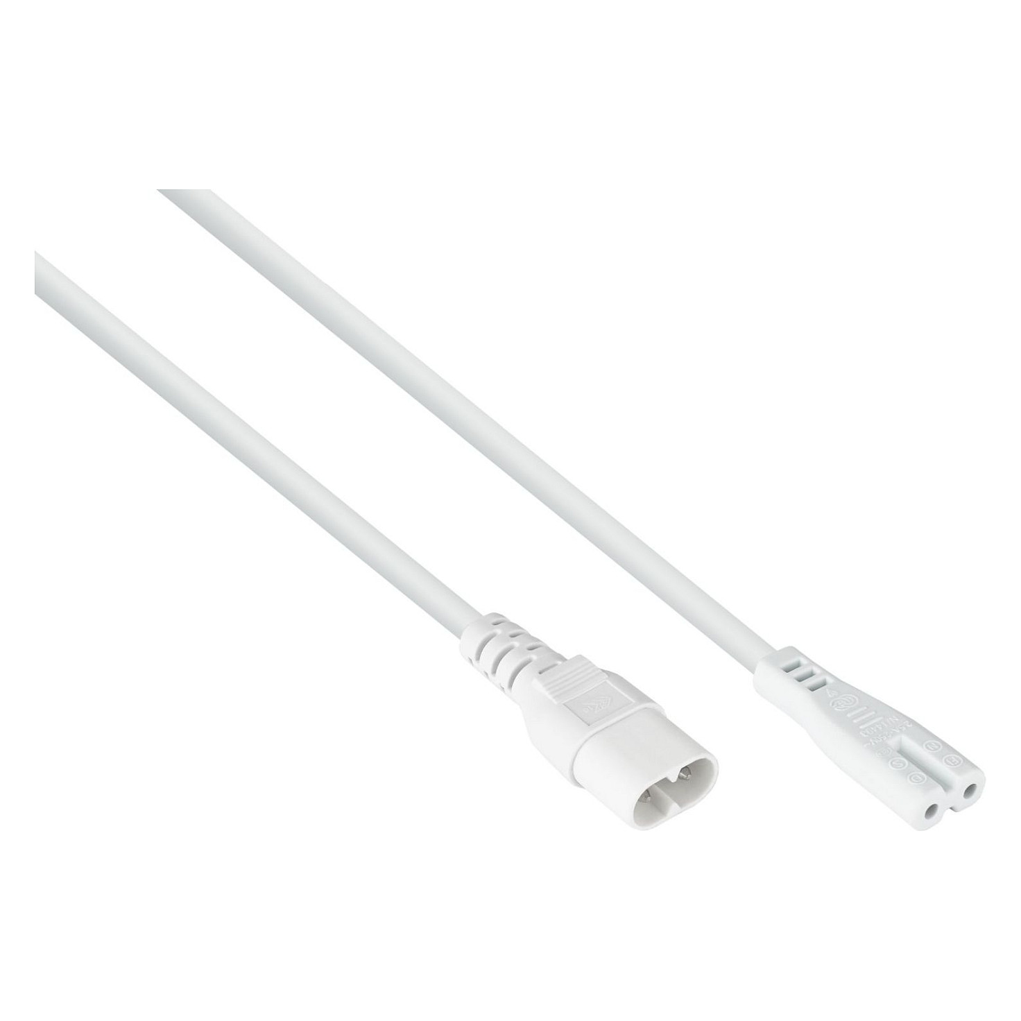 kabelmeister Euro-Verläng. Stecker C8 an C7, weiß, 1m