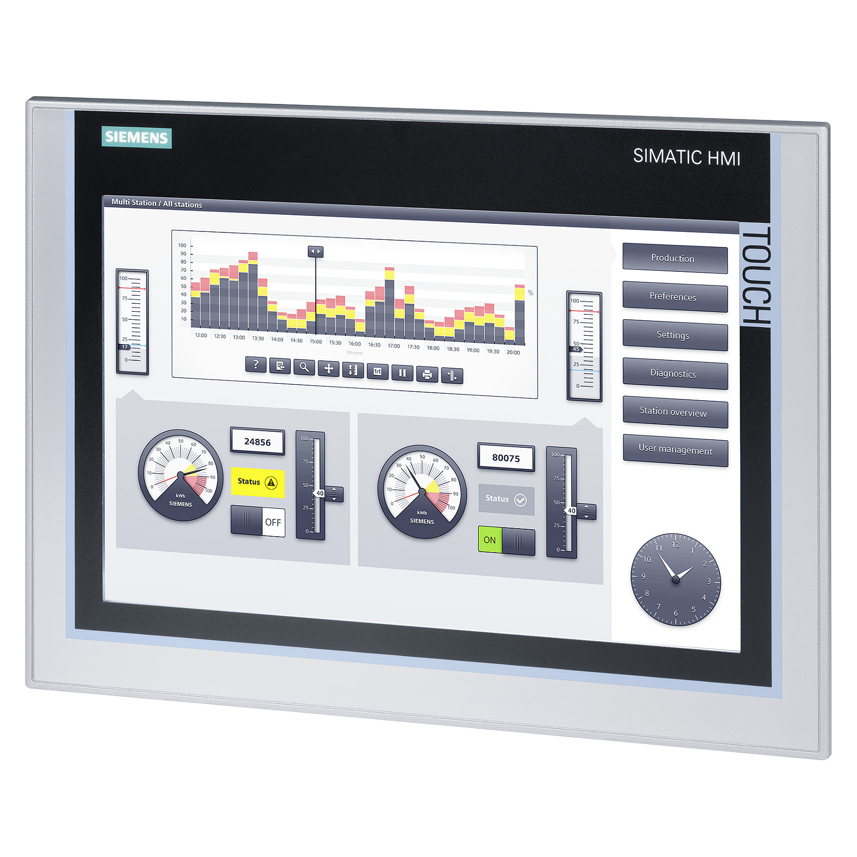 Siemens 6AV2124-0MC01-0AX0 touch control panel Elektroinstallation
