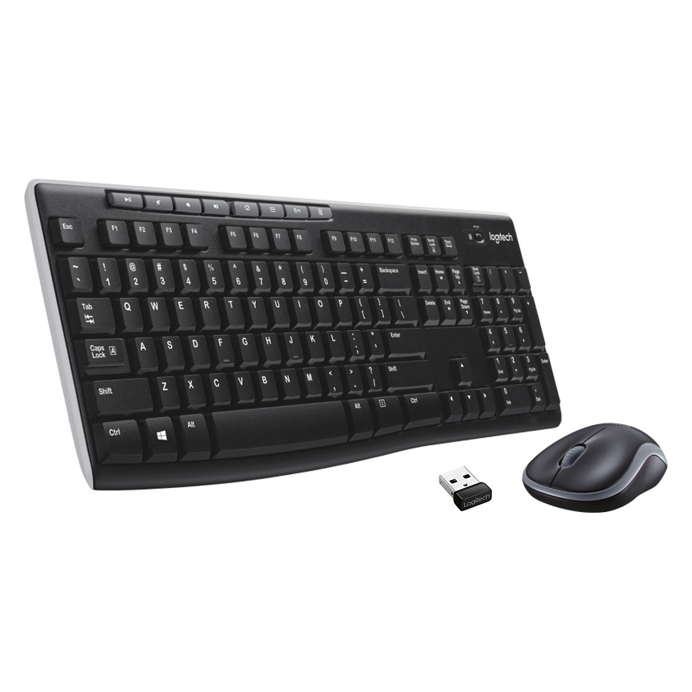 Logitech Wireless Combo Mk270 Keyboard Mouse Included Rf Wireless Qwerty Black, Silver Mäuse & Tastaturen