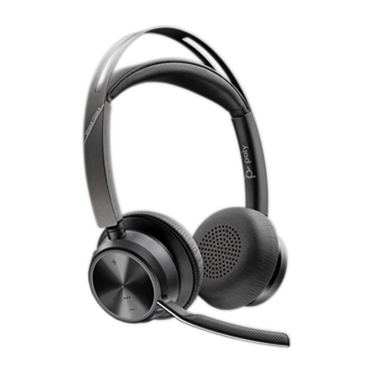 HP Poly Voyager Focus 2 USB-C-Headset incl. Ladestation + Adapter USB-C/ -A